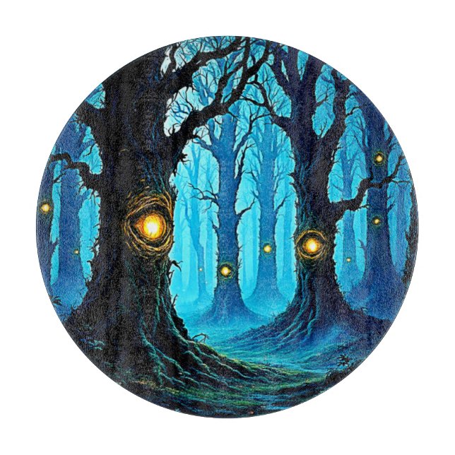 Dark Fantasy Eyeball Forest Design Cutting Board (Front)