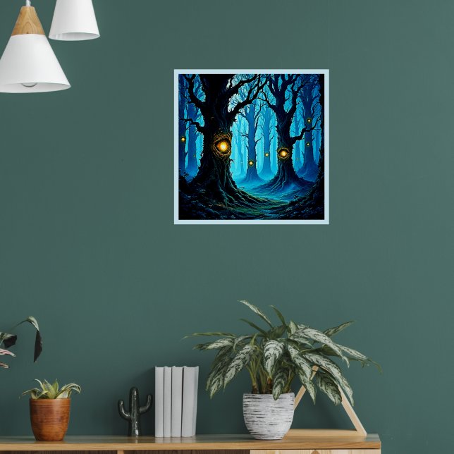 Dark Fantasy Eyeball Forest Design Poster (Living Room 1)