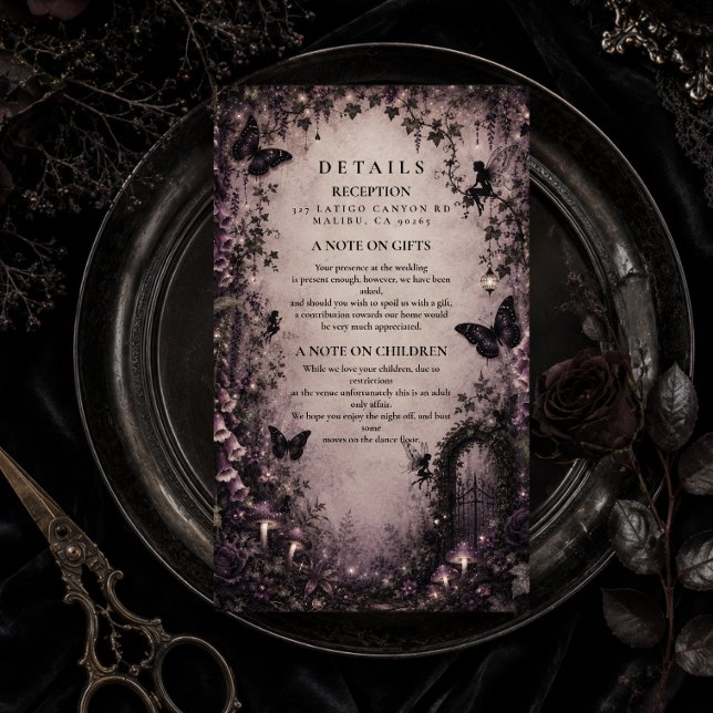 Dark Fantasy Fairy Goth Wedding Enclosure Card (Creator Uploaded)