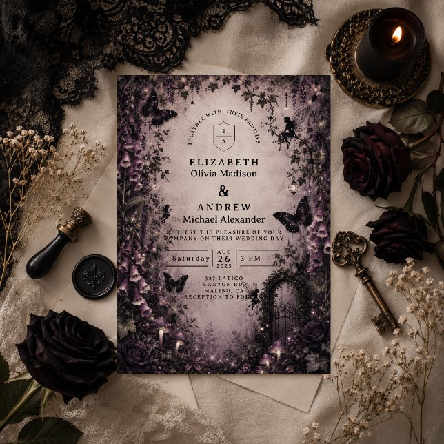 Dark Fantasy Fairy Goth Wedding Invitation (Creator Uploaded)
