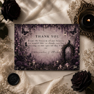 Dark Fantasy Fairy Goth Wedding Thank You Card