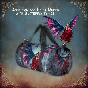 Dark Fantasy Fairy Queen with Butterfly Wings Duffle Bag