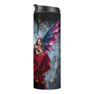 Dark Fantasy Fairy Queen with Butterfly Wings Thermal Tumbler
