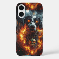 Dark fantasy fire dog with mystical jewellery