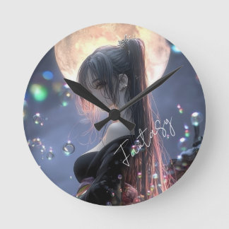 Dark fantasy girl / Aesthetic Round Clock