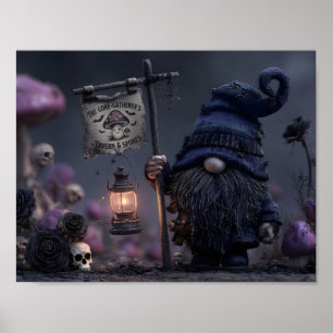 Dark Fantasy Gnome at The Gone-Gatherer's Tavern Poster