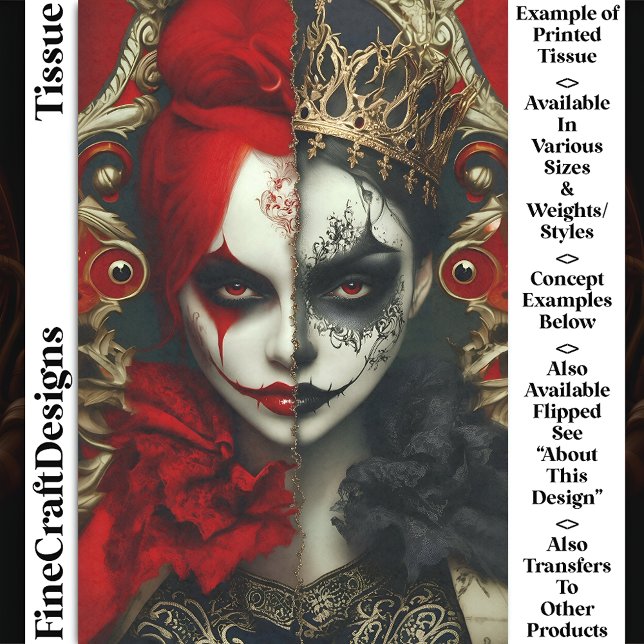 Dark Fantasy Gothic Queen Art DA4R Decoupage Tissue Paper (Creator Uploaded)