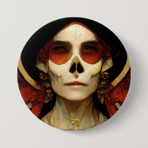 Dark Fantasy Gothic Skull Woman 2 7.5 Cm Round Badge