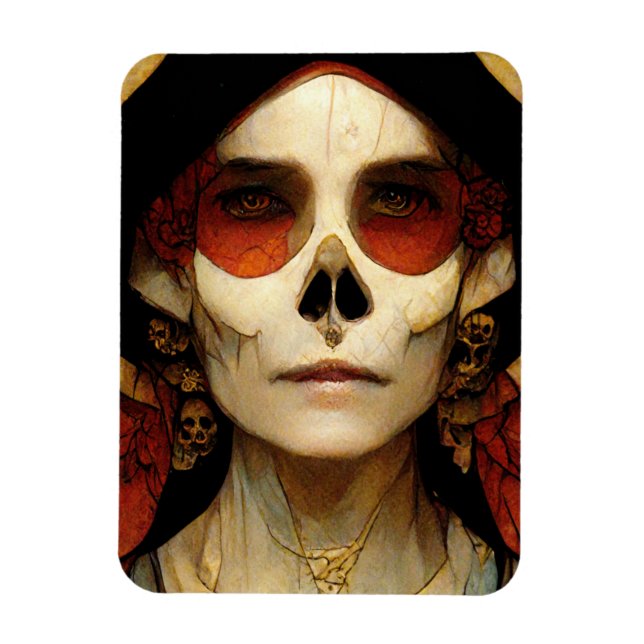 Dark Fantasy Gothic Skull Woman 2 Magnet (Vertical)