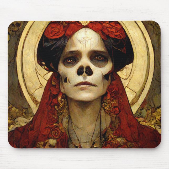 Dark Fantasy Gothic Skull Woman 3 Mouse Pad (Front)