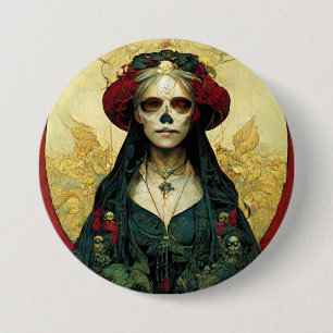 Dark Fantasy Gothic Skull Woman 7.5 Cm Round Badge