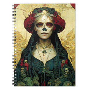 Dark Fantasy Gothic Skull Woman Notebook