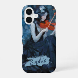 Dark Fantasy Gothic Violinist in Moonlit Garden iPhone 16 Case