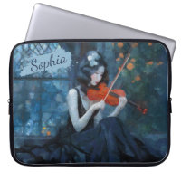 Dark Fantasy Gothic Violinist in Moonlit Garden