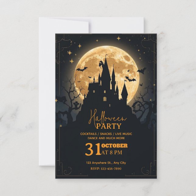Dark Fantasy Halloween Party Invitation – Editable (Front)