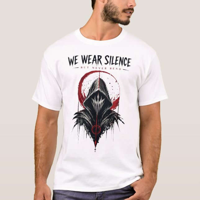 Dark Fantasy Hooded Warrior Graphic T-Shirt (Front)