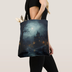 Dark Fantasy Horror Landscape Tote Bag