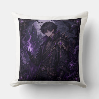 Dark Fantasy Pixel Sorcerer Boy Cushion
