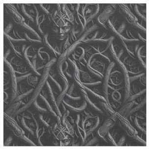 Dark Fantasy Root Woman Entwined Fabric