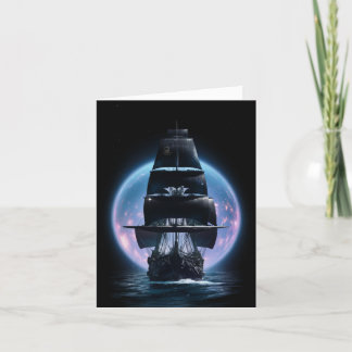 Dark Fantasy Sailing Ship Bon Voyage Card