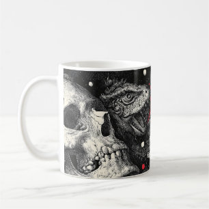 Dark Fantasy Skull and Dice Illustration Coffee Mug