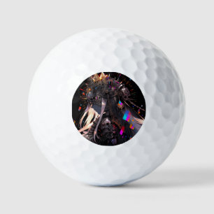 Dark Fantasy Skull Crown Queen Anime Girl Golf Balls