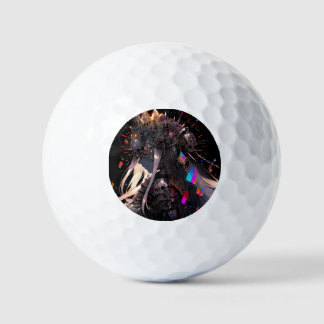 Dark Fantasy Skull Crown Queen Anime Girl Golf Balls