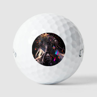 Dark Fantasy Skull Crown Queen Anime Girl Golf Balls