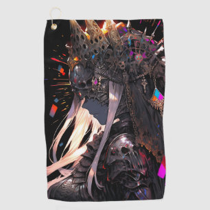 Dark Fantasy Skull Crown Queen Anime Girl Golf Towel