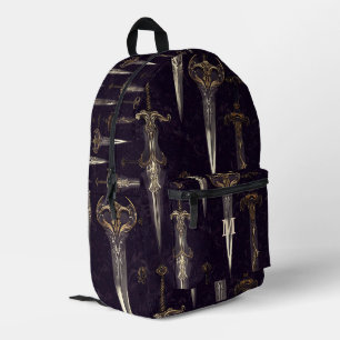 Dark Fantasy Swords Printed Backpack