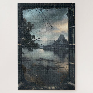 Dark Fantasy World Window View Jigsaw Puzzle