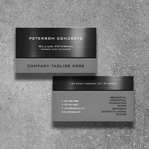Dark faux metallic and concrete texture  business card