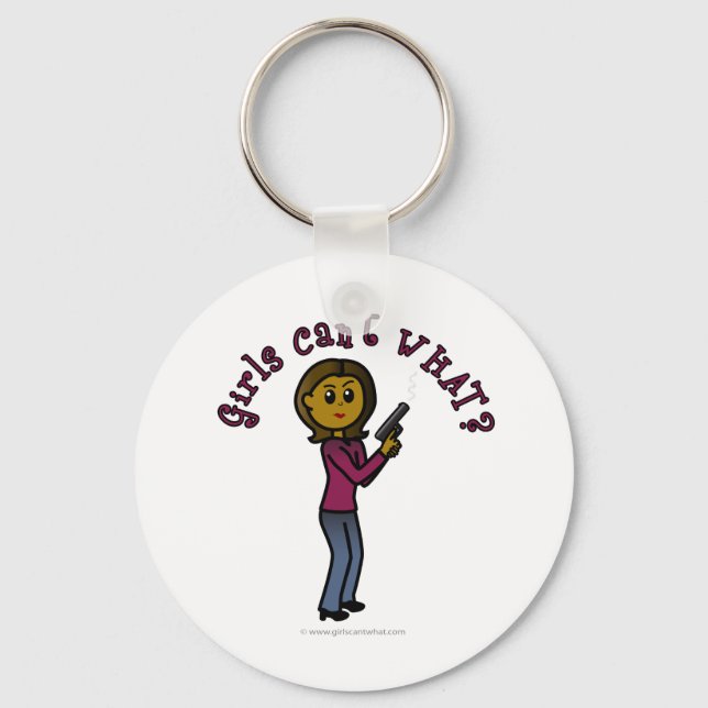 Dark Female Sharpshooter Key Ring (Front)