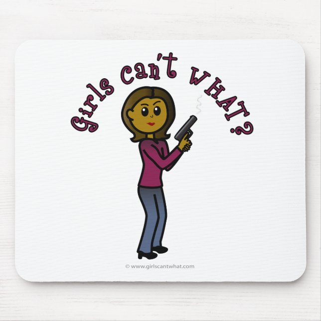 Dark Female Sharpshooter Mouse Pad (Front)