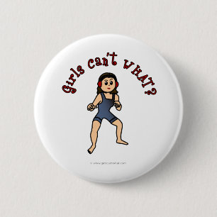 Dark Female Wrestler 6 Cm Round Badge