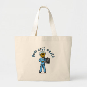 Dark Female X-Ray Technologist Large Tote Bag