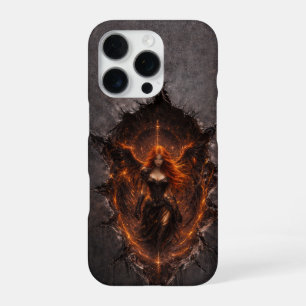Dark Fire Angel iPhone 16 Pro Case – Gothic Fantas