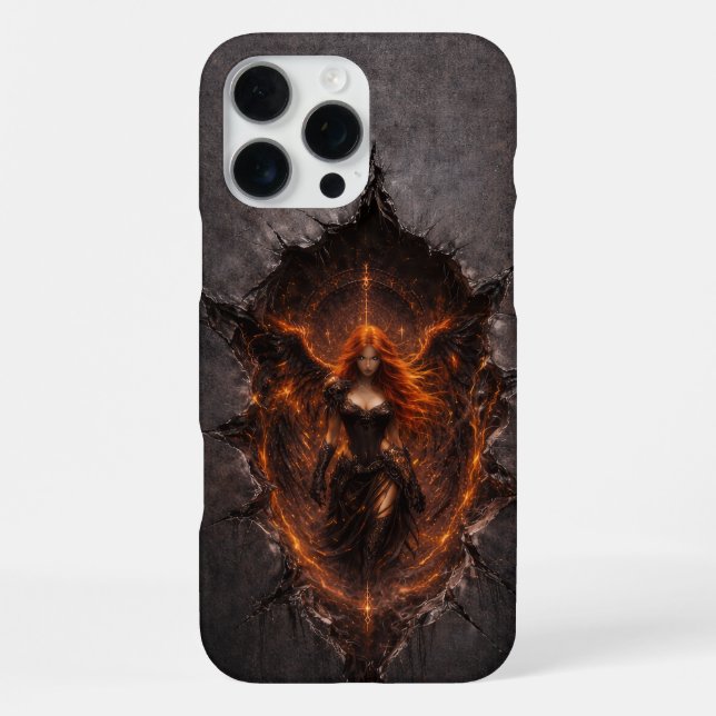 Dark Fire Angel iPhone 16 Pro Max Case (Back)