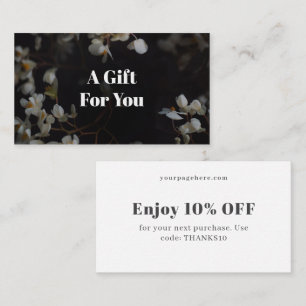 Dark floral aesthetic discount card