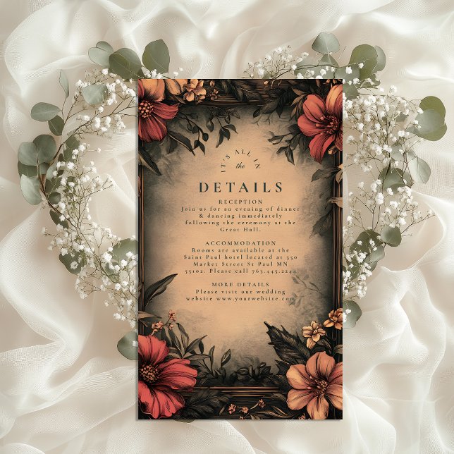 Dark Floral Art Nouveau Wedding Invitation (Creator Uploaded)