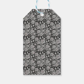 Dark Floral Black Grey Roses Aesthetic Gift Tags