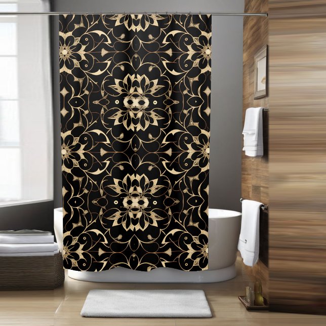 Dark Floral Boho Shower Curtain Style 2 (Creator Uploaded)