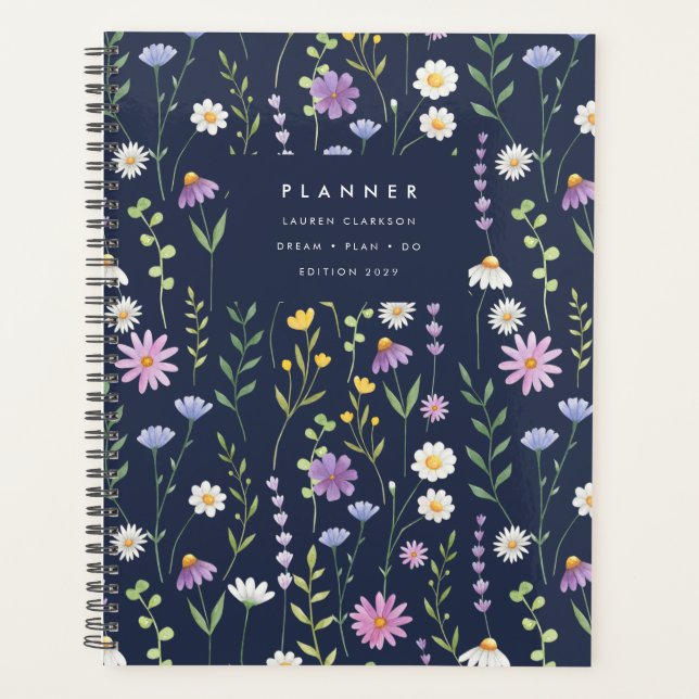 Dark Floral Botanical Garden Planner (Front)
