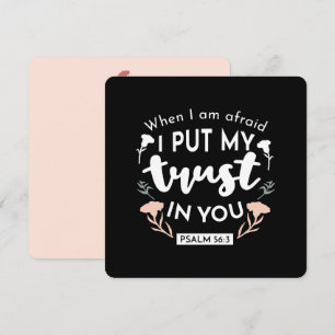 Dark Floral Christian Art - Psalm 56:3  Holiday Card