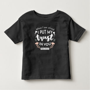 Dark Floral Christian Art - Psalm 56:3  Toddler T-Shirt