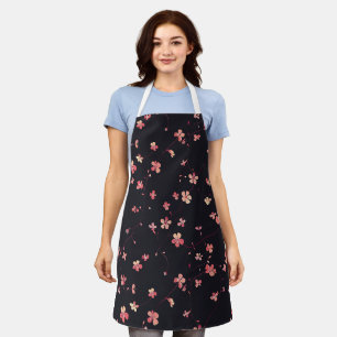 Dark Floral Dream Pattern Apron