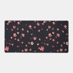 Dark Floral Dream Pattern Desk Mat
