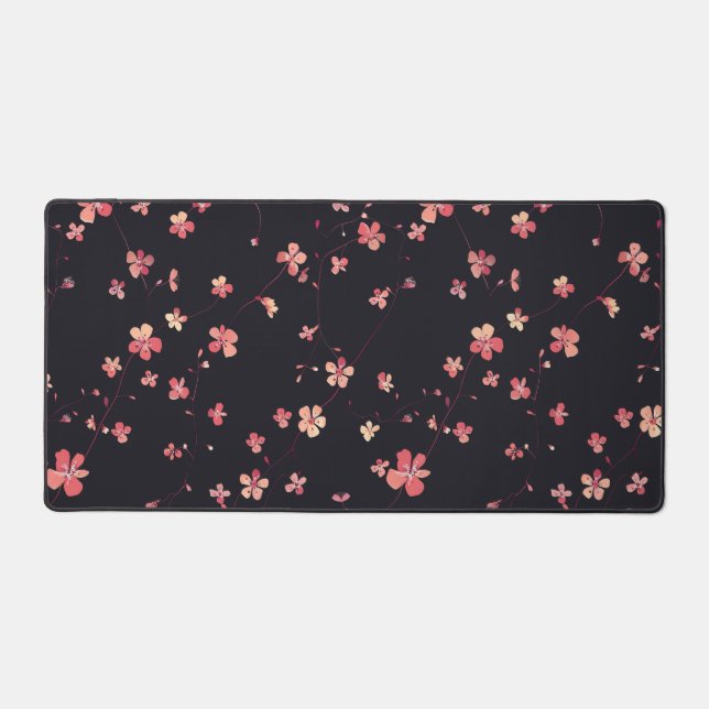 Dark Floral Dream Pattern Desk Mat (Front)