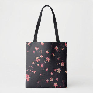 Dark Floral Dream Pattern Tote Bag