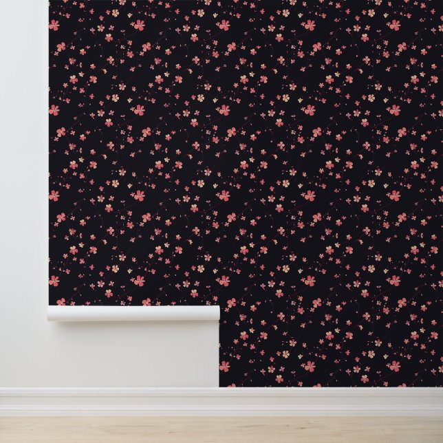 Dark Floral Dream Pattern Wallpaper (Application)